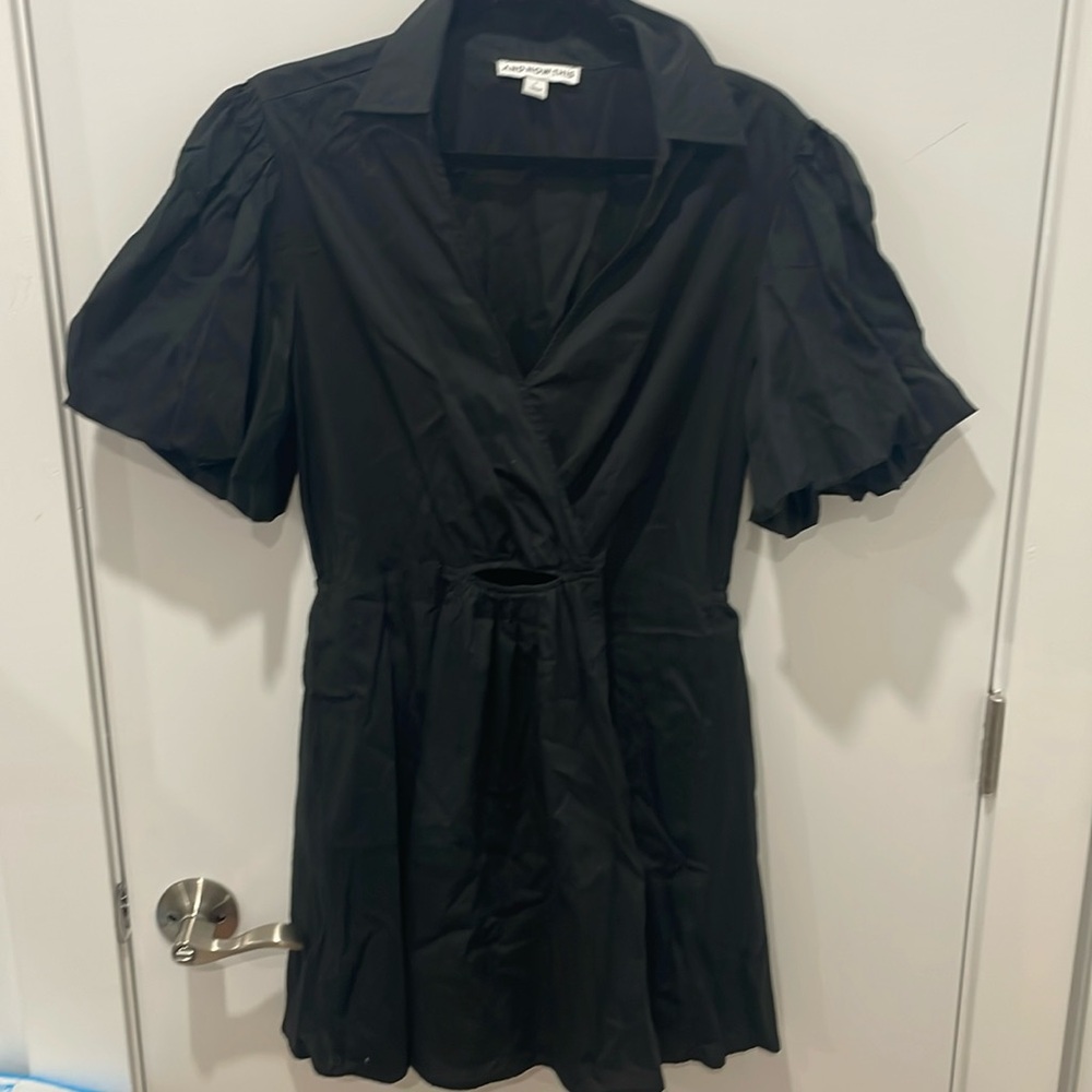Black Fit and Flare Dress with Cutouts